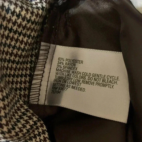 Worthington Women's Plaid Straight Leg Pants Brown Pockets Casual Size 8 - Picture 5 of 9